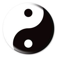 Yin and Yang Sign Circle Button