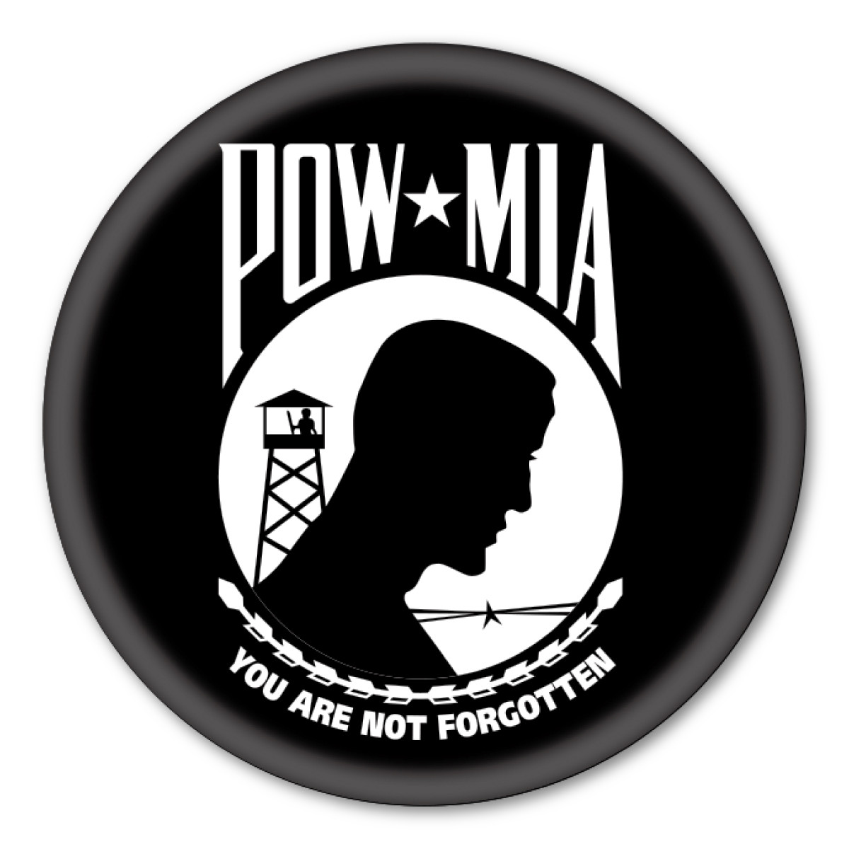 POW*MIA Circle Button | Magnet America