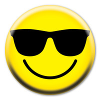 Smiley Face with Shades Circle Button