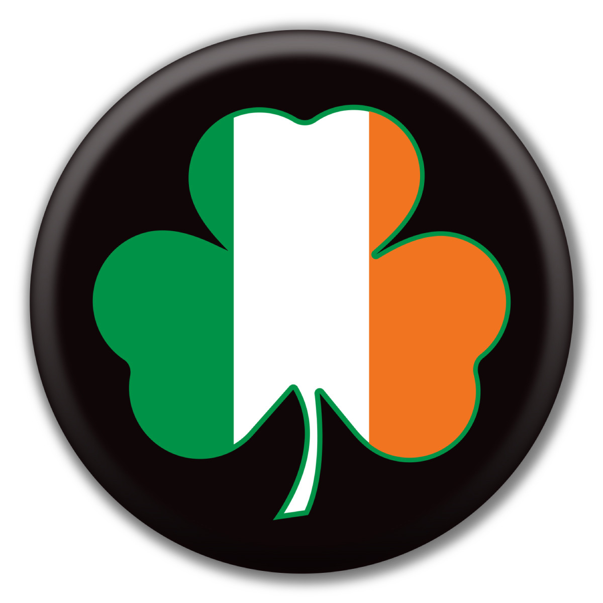Shamrock Irish Flag Circle Button America