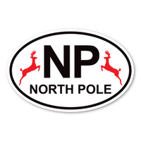 North Pole Oval Magnet