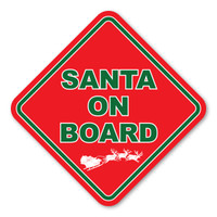 Santa on Board Red Diamond Magnet