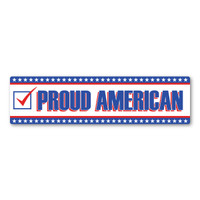 Proud American Rectangle Bumper Strip Sticker
