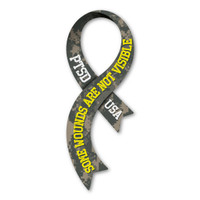 PTSD Curvy Military Ribbon Magnet