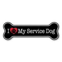 I Love My Service Dog Bone Magnet