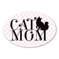 Cat Mom Oval Magnet