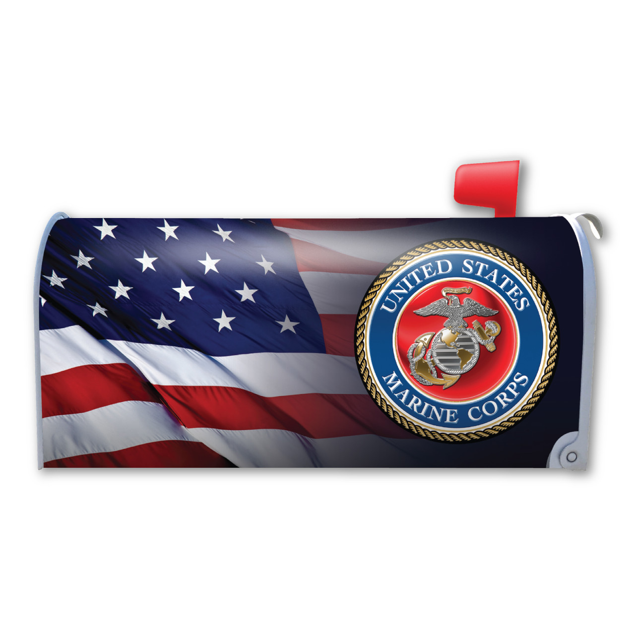 Pronounced Flag/USMC Mailbox Cover America