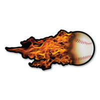 Flaming Baseball Magnet