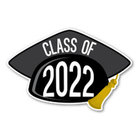 2022 Black Grad Cap Magnet In Black