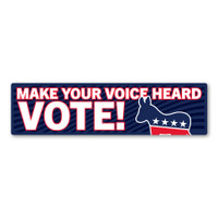 Make Your Voice Heard VOTE! Democrat Bumper Strip Magnet