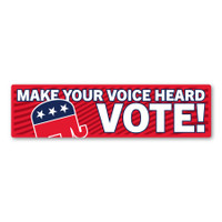 Make Your Voice Heard VOTE! Republican Bumper Strip Magnet