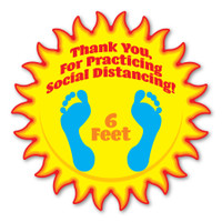 Thank You For Practicing Social Distancing 8" Sun Floor Decal