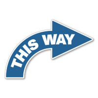 One Way Right Facing Curved Arrow Floor Decal