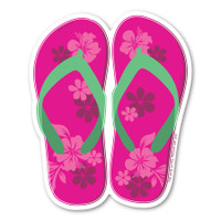 Pink and Green Flip Flop Sticker