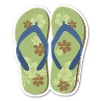 Green and Blue Flip Flop Sticker