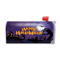 Happy Halloween Purple Graveyard Mailbox Cover Magnet