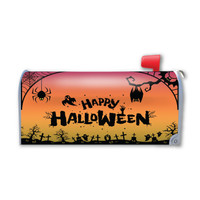 Happy Halloween Orange Graveyard Mailbox Cover Magnet