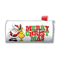 Merry Christmas Santa and Reindeer Mailbox Cover Magnet