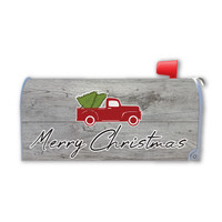 Red Truck Merry Christmas Mailbox Cover Magnet