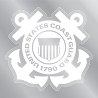 White Coast Guard Anchors Clear Sticker