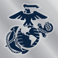 Blue USMC Eagle Globe and Anchor Logo Clear Sticker