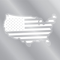 White United States Shaped American Flag Mini Clear Sticker