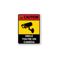 Caution Sign: Smile You're On Camera Security Magnet