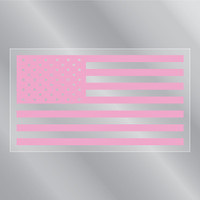 Pink American Flag Rectangle Back Static Cling