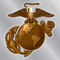 USMC Eagle Globe and Anchor Logo Front Static Cling