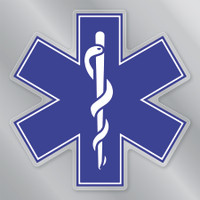 Paramedic with Star of Life Square Front Static Cling | Magnet America