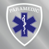 Paramedic with Star of Life Shield Front Static Cling