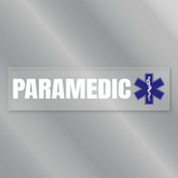 Paramedic with EMS Star of Life Rectangle Front Static Cling