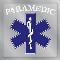 Paramedic with Star of Life Square Front Static Cling