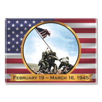 Iwo Jima Rectangle Button with Magnetic Back