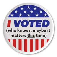 I Voted (who knows, maybe it matters  time) Circle Button