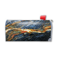 Blue and Orange Stone Pattern Design Mailbox Cover Magnet