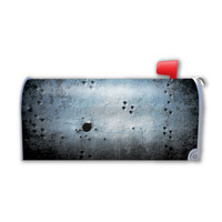 Worn Grey Metal Design Mailbox Cover Magnet