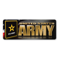 Army Chrome Mini Bumper Strip Magnet