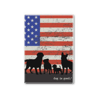Stand For America Flag Dogs Rectangle Button
