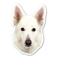 (White) German Shepherd Dog Magnet