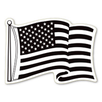 Waving Black and White American Flag Magnet