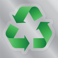 Recycle Green Arrows Symbol - 7 Mil Static Cling - Front Cling