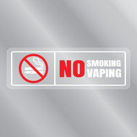 No Smoking / No Vaping - Rectangle design v1 - Clings FA