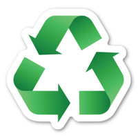 Recycle Green Arrows Symbol - 3.4 Mil Adhesive Decal
