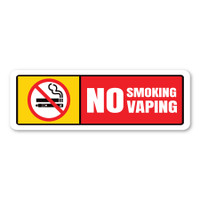 No Smoking / No Vaping - Rectangle design v2 - Decal