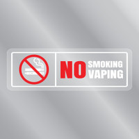 No Smoking / No Vaping - Rectangle design - Clear Decal