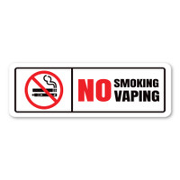 No Smoking / No Vaping - Rectangle design v1 - Decal