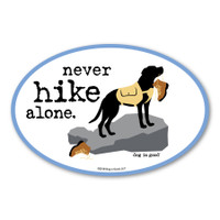 Never Hike Alone Oval Magnet