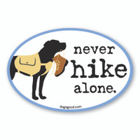 Never Hike Alone Oval Magnet