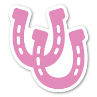 Horseshoe (Double)  - Pink Sticker